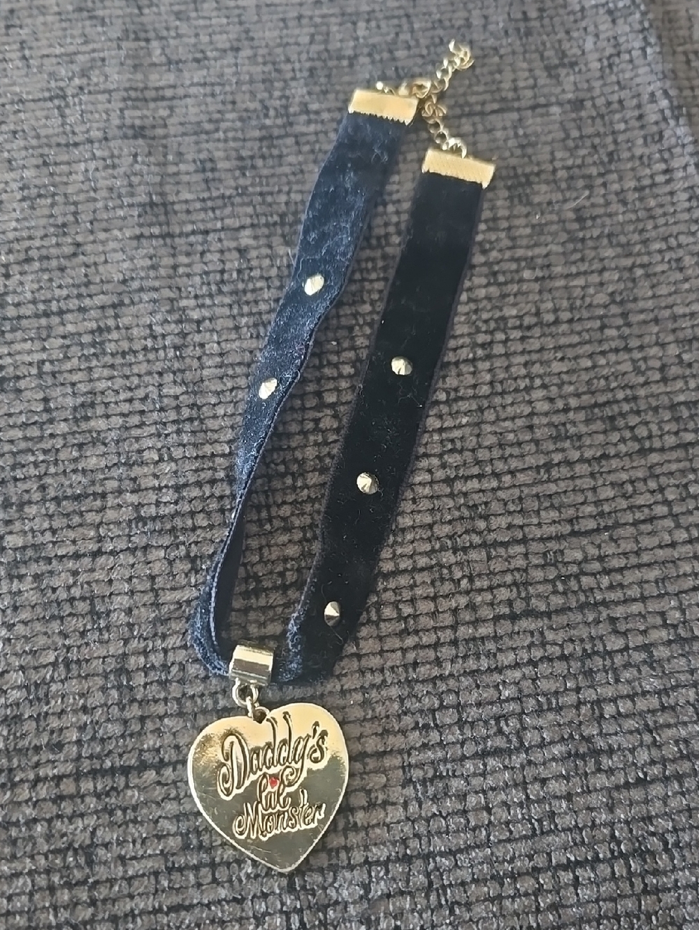 DC Comics Black Velvet Choker with Gold Heart Pendant